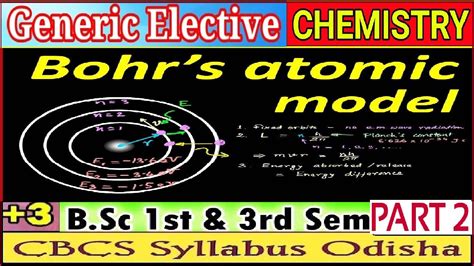 Bohr S Atomic Model Bsc St Generic Elective Chemistry St Rd Sem