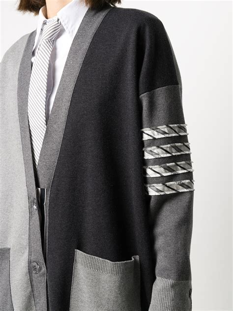 Thom Browne Funmix 4 Bar Stripe Cardi Coat Farfetch