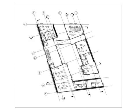 Irregular Shape Multistoried House Design Layout Plan Dwg 2