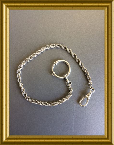 Vintage silver watch chain