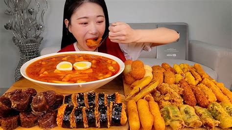 2022 죠스 떡볶이 메뉴 Asmr 신전떡볶이 전메뉴 로제떡볶이 튀김 순대 김밥 먹방 Stir Fried Rice