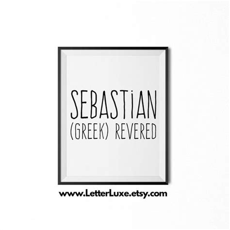 Sebastian Name Meaning Art Sebastian Printable Baby Shower Etsy In