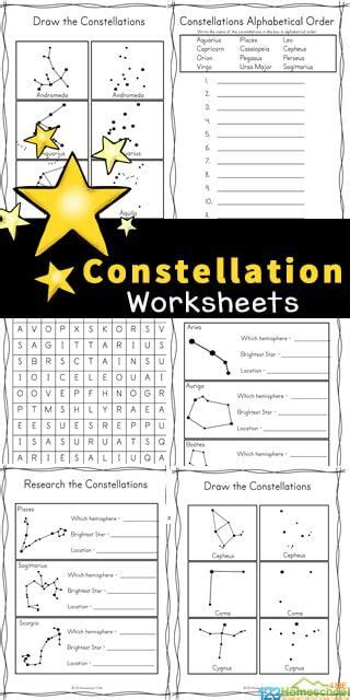 Free Printable Constellation Worksheets Pdf For Kids Solar System