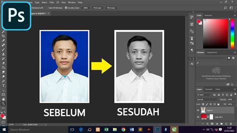 Cara Mengubah Foto Berwarna Menjadi Hitam Putih Di Photoshop YouTube