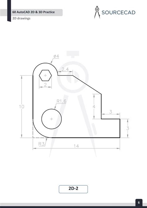 AUTOCAD 2D&3D PRACTICE DRAWING | Autocad tutorial, Drawing practice ...