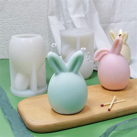 Rabbit Silicone Mold 3D Easter Bunny Soap Mold Rabbit Shape Candle