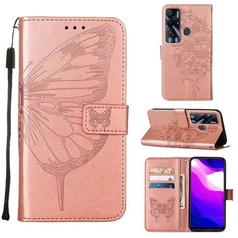 Phone Case For Tecno Pova Neo LE6 Pova 2 Embossed Painted Butterfly