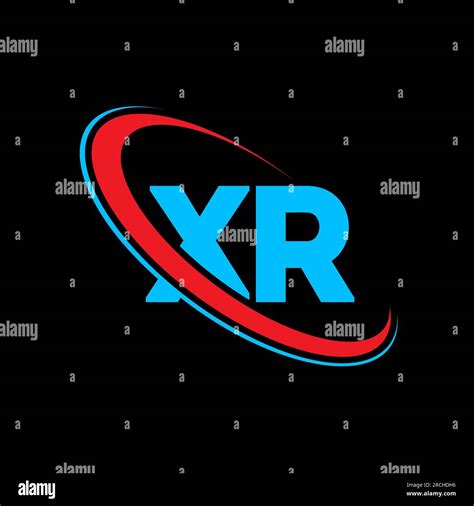 Xr X R Letter Logo Design Initial Letter Xr Linked Circle Uppercase Monogram Logo Red And Blue