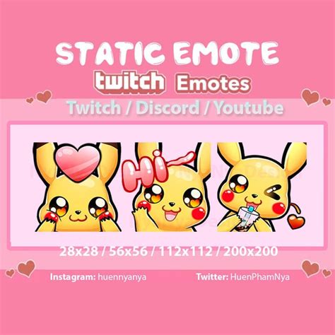 Twitch Static Emote Pokemo Emote Pikachu Emote Twitch Emote Discord