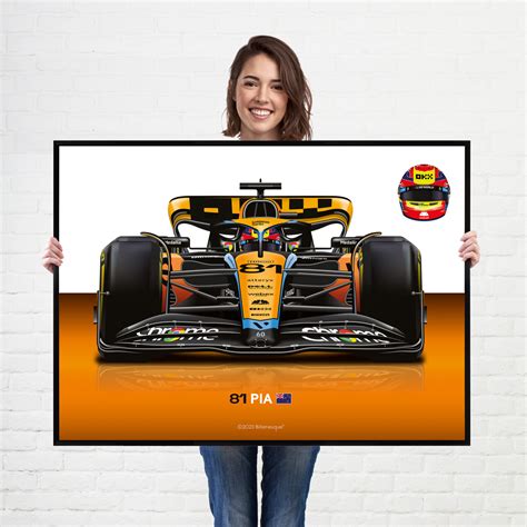 Oscar Piastri 2023 Mclaren F1 Car Wall Art Poster Print Gpbox