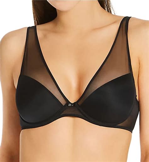 Camille Mesh Plunge Bra Black 32b