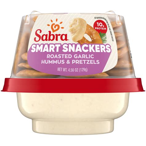 Sabra Snackers Roasted Garlic Hummus With Pretzels 456oz Sabra