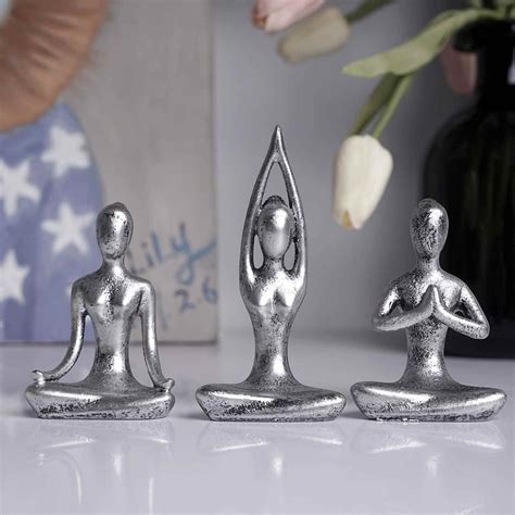 Set Statuete Sculptate Pentru Meditatie Yoga Decor Feng Shui