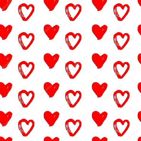 Seamless Pattern With Red Hearts Stock Vector Zabavinaula 97476506