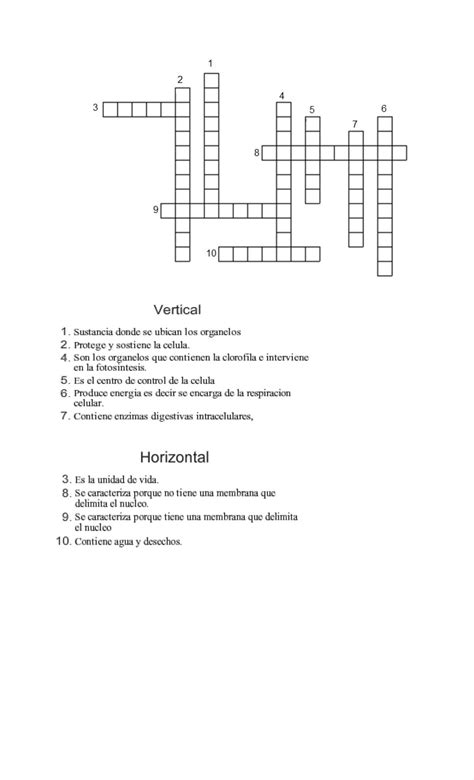 Ayuda Para Completar Este Crucigrama De Biolog A Encuentro Palabras