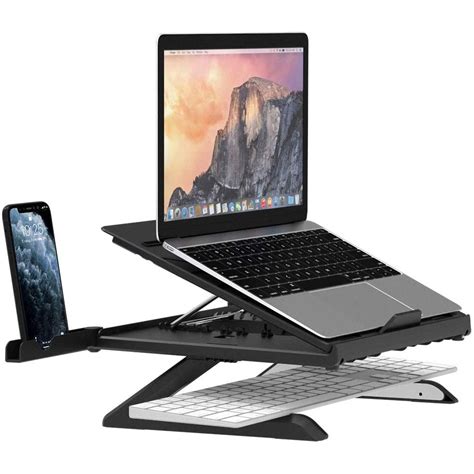 Tronsmart D07 Laptop Stand Adjustable Riser & Phone Holders - Black