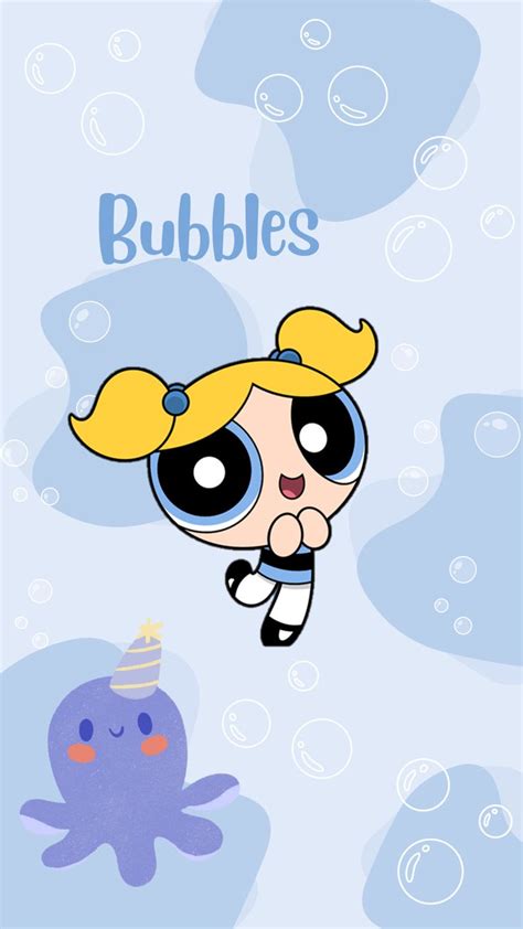 Powerpuff Girls Bubbles Wallpaper🫧 Blue Cartoon Character Cute Cartoon Wallpapers Bubbles