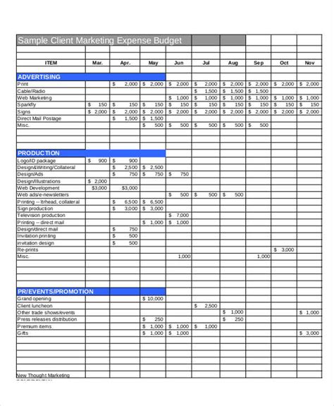 Marketing Campaign Budget Template | TUTORE.ORG - Master of Documents