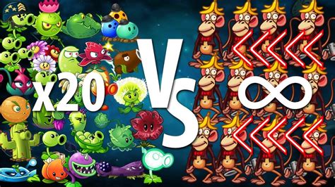 Pvz Challenge All Plants Max Level Vs Unlimited Super Fast Monkey