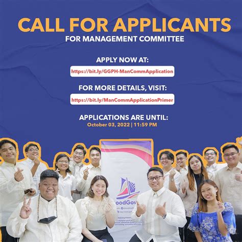 GoodGovPH On Twitter MANAGEMENT COMMITTEE APPLICATIONS Para Mas