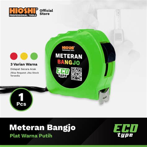 Jual Meteran Rol Meter Bangjo Murah Plat Putih Hioshi Eco M X Mm