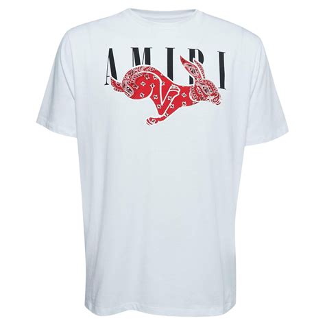 Amiri Black Cotton Bandana Rabbit Logo T Shirt L For Sale At 1stdibs