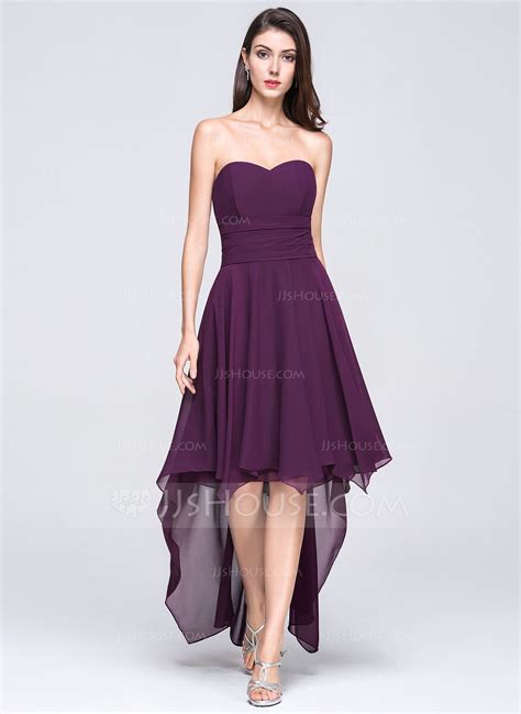 Us 112 00 A Line One Shoulder Asymmetrical Chiffon Bridesmaid Dress Jj