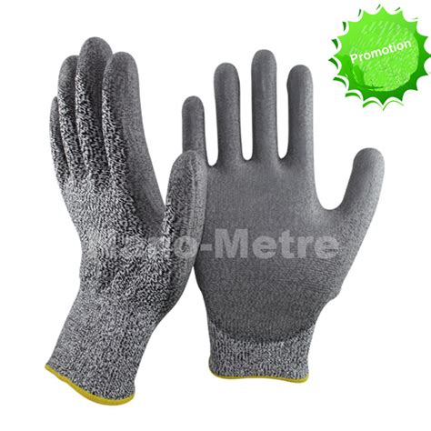 Nmsafety En Pu Coated Cut Resistant Work Glove Work Glove And