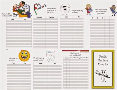 8 Dental Hygiene Graphs - Classroom Freebies