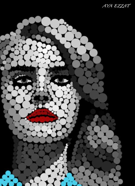 Pointillism portrait on Behance