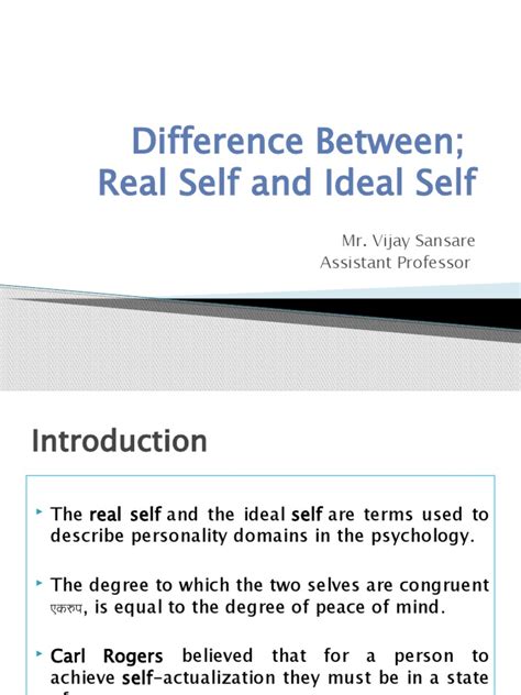 Difference Between Real Self And Ideal Self Mr Vijay Sansare