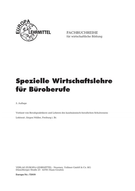 Spezielle Wirtschaftslehre für Büroberufe