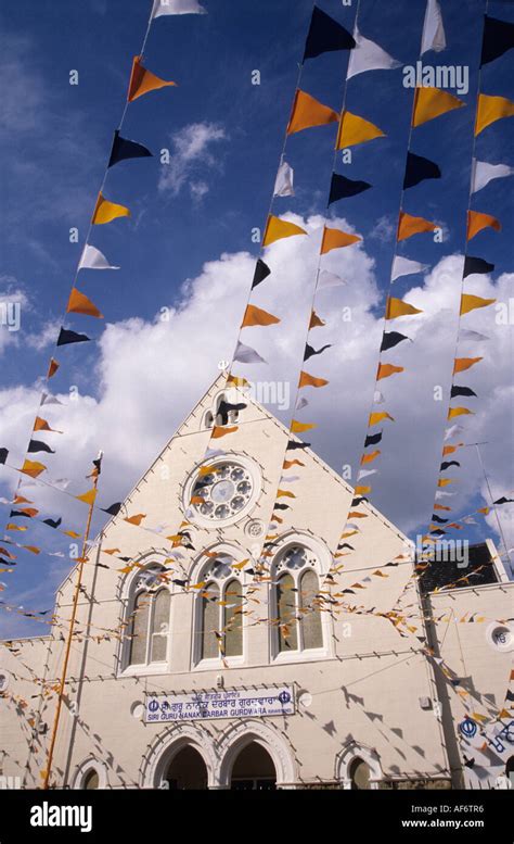 Flags Outside The Old Sikh Temple Gravesend Before The Opening Of The