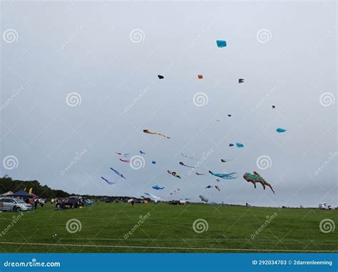 Kites At Filey Kite Festival North Yorkshire England Uk Stock Image