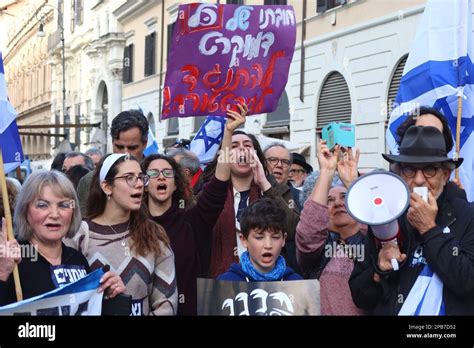 Rom Italien M Rz Israelis Demonstrieren Gegen Benjamin