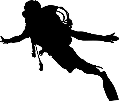 Scuba Diver Silhouette Png Transparent Onlygfx