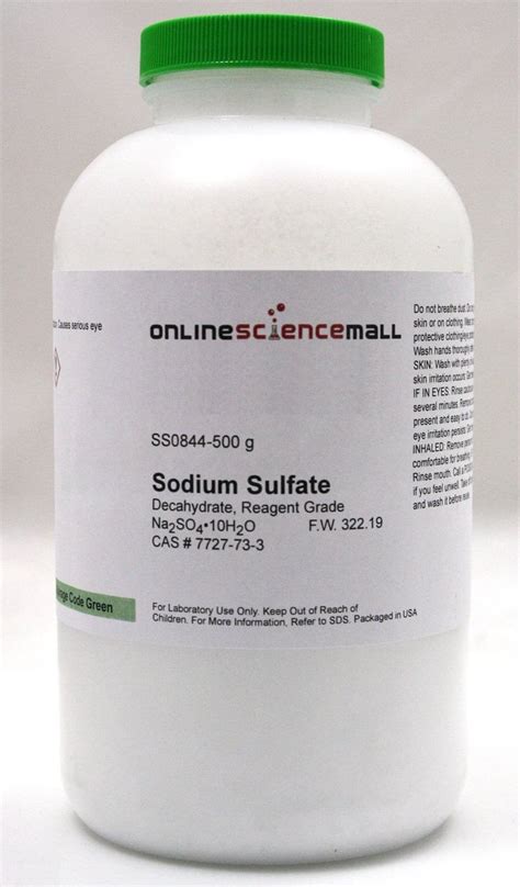 Sodium Sulfate Decahydrate Cp 99 500g Chemical Plus