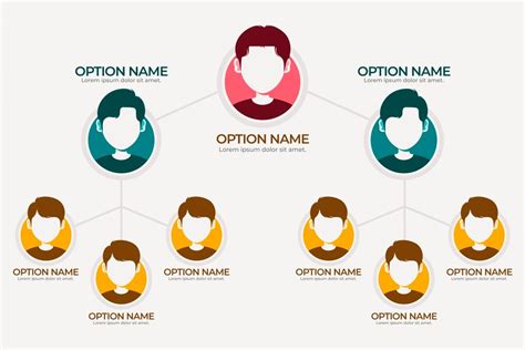 Free Vector | Circular organizational chart infographic design template