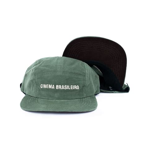 Boné CINEMA BRASILEIRO em veludo cotelê verde Fuerza Latina