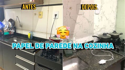 Colocamos Papel De Parede Na Cozinha Cozinha De Cara Nova Gastando