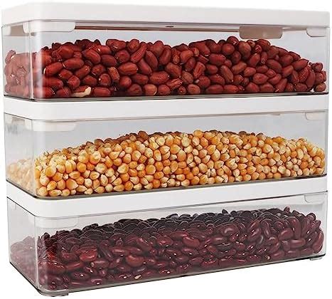 YOUNTHYE Pack Of 3 Spaghetti Storage 2L Storage Jars With Lid Plastic