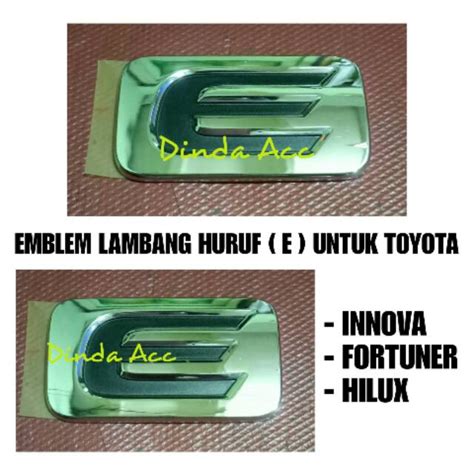 Jual Emblem Logo Huruf Lambang E Untuk Toyota Innova Fortuner Hilux