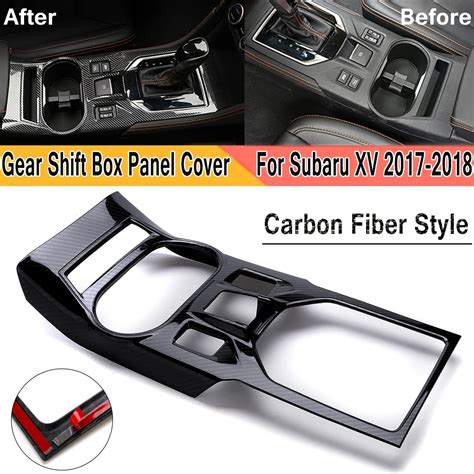 Carbon Fiber Style Abs Interior Gear Shift Box Panel Overlay Cover Trim