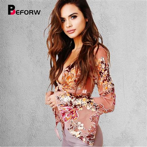 BEFORW Summer Sexy Beach Chiffon Women Blouses Flower Printing Women