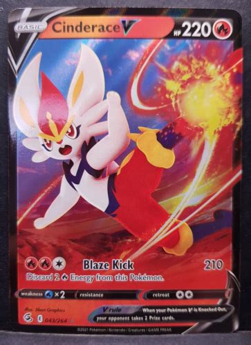 Cinderace V 043264 Fusion Strike Pokémon Pokemon Card English Near