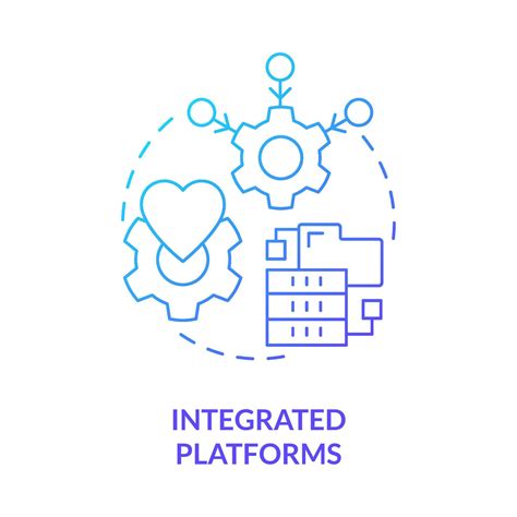 Integrated platforms blue gradient concept icon. Preparing for next