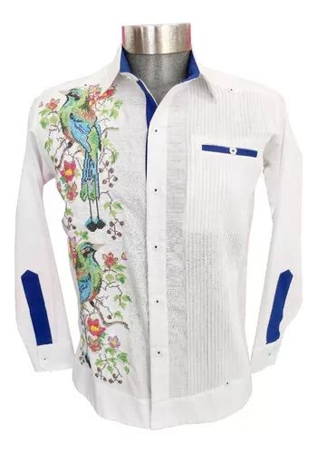 Guayabera Yucateca Pajaro Toh Bordada En Punto De Cruz Meses Sin Inter S