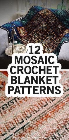 the cover of 12 mosaic crochet blanket patterns