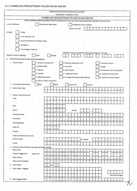 Formulir Pendaftaran NPWP Badan Bentuk Syarat Dan Cara Buatnya