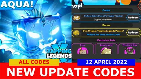 NEW UPDATE CODES AQUA ALL CODES SECRET PET IN AQUA EGG Tapping